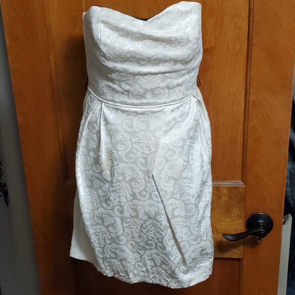 Strapless white dress